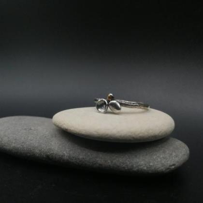 Minimalist Silver And Gold Stacking Ring Boho..