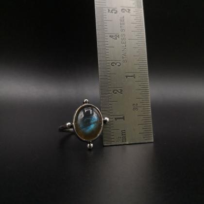 Labradorite Gemstone Stacking Ring Unique Size 7.5..
