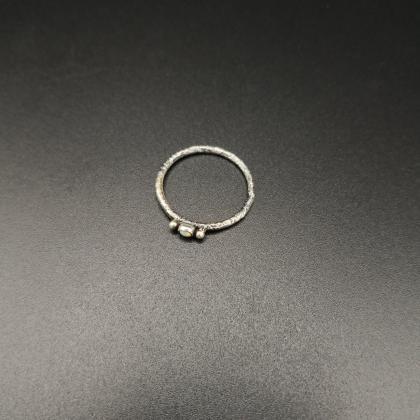 Simple Dainty 3mm Opal Stacking Ring Handmade..