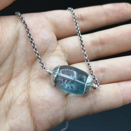 Beautiful Light Blue Fluorite And Sterling Silver..