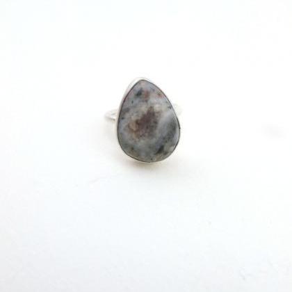 Jasper And Sterling Silver Ring.