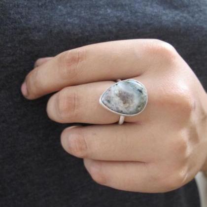 Jasper And Sterling Silver Ring.