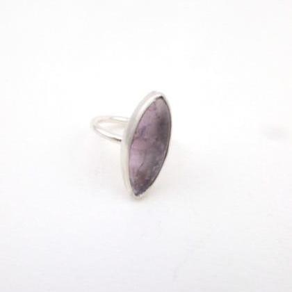 Amethyst And Sterling Silver Ring.
