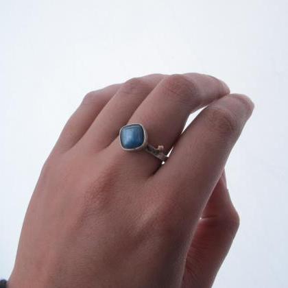 Stacking Ring- Sterling Silver And Sapphire
