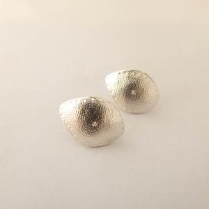 Satin-sterling Silver Post Earrings