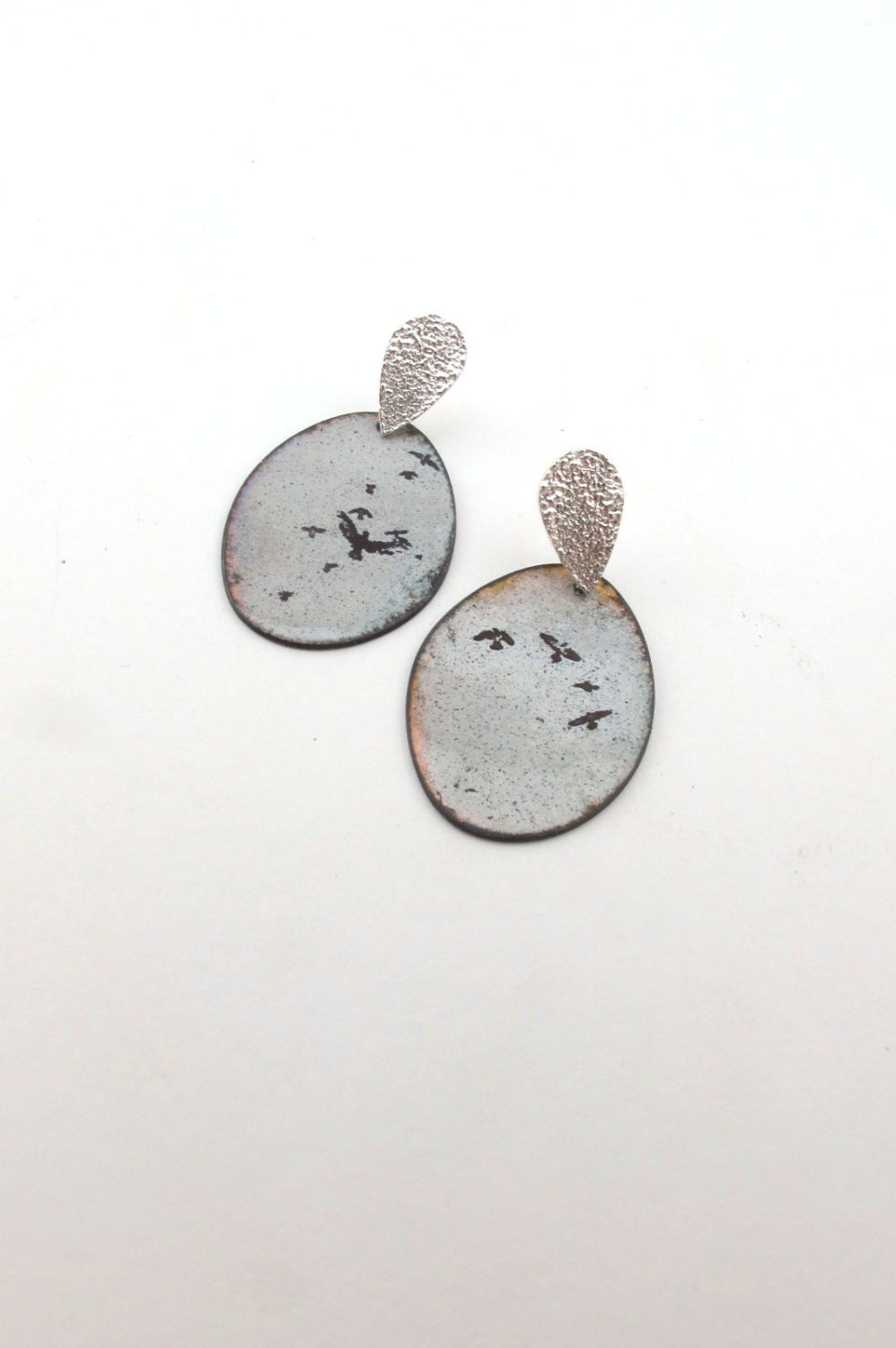 Earrings 174-175/365 -sterling Silver And Enamel On Copper Ead2015